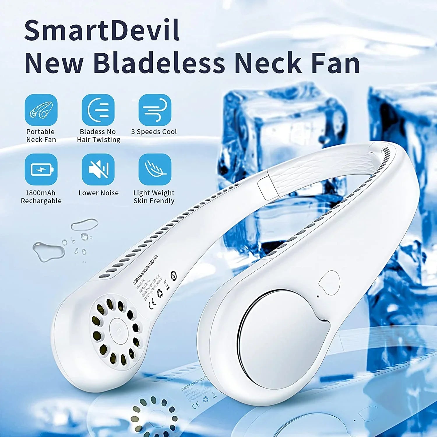 Rechargeable Neck Fan – Portable Hands-Free Mini AC Cooling Fan (Pakistan)